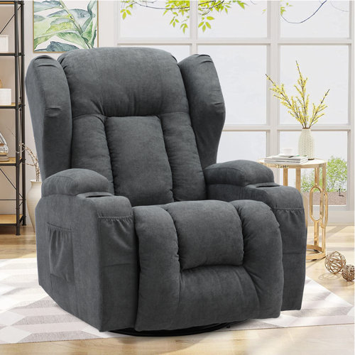 Latitude Run® Manual Glider Recliner Swivel Rocking Chair With Lumbar